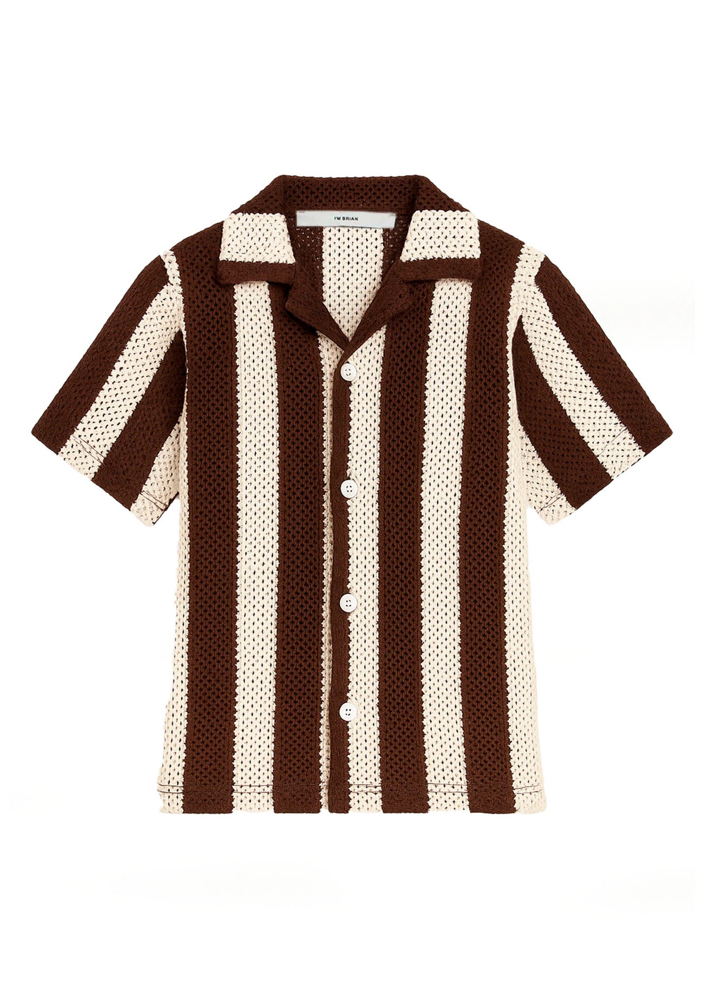 I'm Brian Camicia a Righe Marrone in Maglia per Bambini