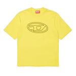 Diesel Kids T-Shirt Gialla con Logo Oval D per Bambini