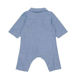 Diesel Kids Tutina Blu Jeans con Taschine e Ciappette per Neonate