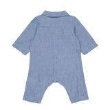 Diesel Kids Tutina Blu Jeans con Taschine e Ciappette per Neonate