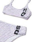 Dsquared Kids Costume Bianco All-Over Viola per Bambine