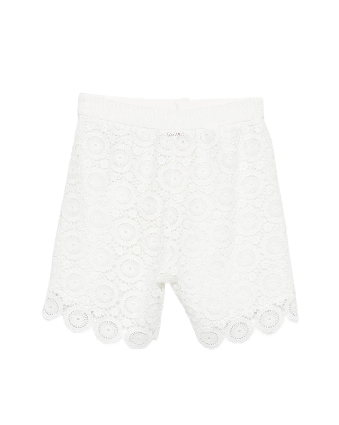 Twinset Kids Short Off-White in Pizzo per Bambine