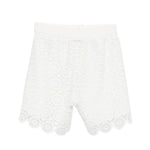 Twinset Kids Short Off-White in Pizzo per Bambine