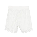 Twinset Kids Short Off-White in Pizzo per Bambine