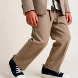 I'M Brian Kids Taupe Drawstring Trousers for Children