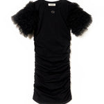 Twinset Kids Abito Corto Drappeggiato con Tulle 