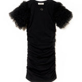 Twinset Kids Abito Corto Drappeggiato con Tulle 