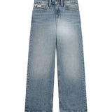 Calvin Klein Kids Pantalone in Denim Cloudy Blue per Bambine