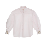 Elisabetta Franchi La Mia Bambina Camicia Marshmallow con Ricamo sulle Maniche per Bambine