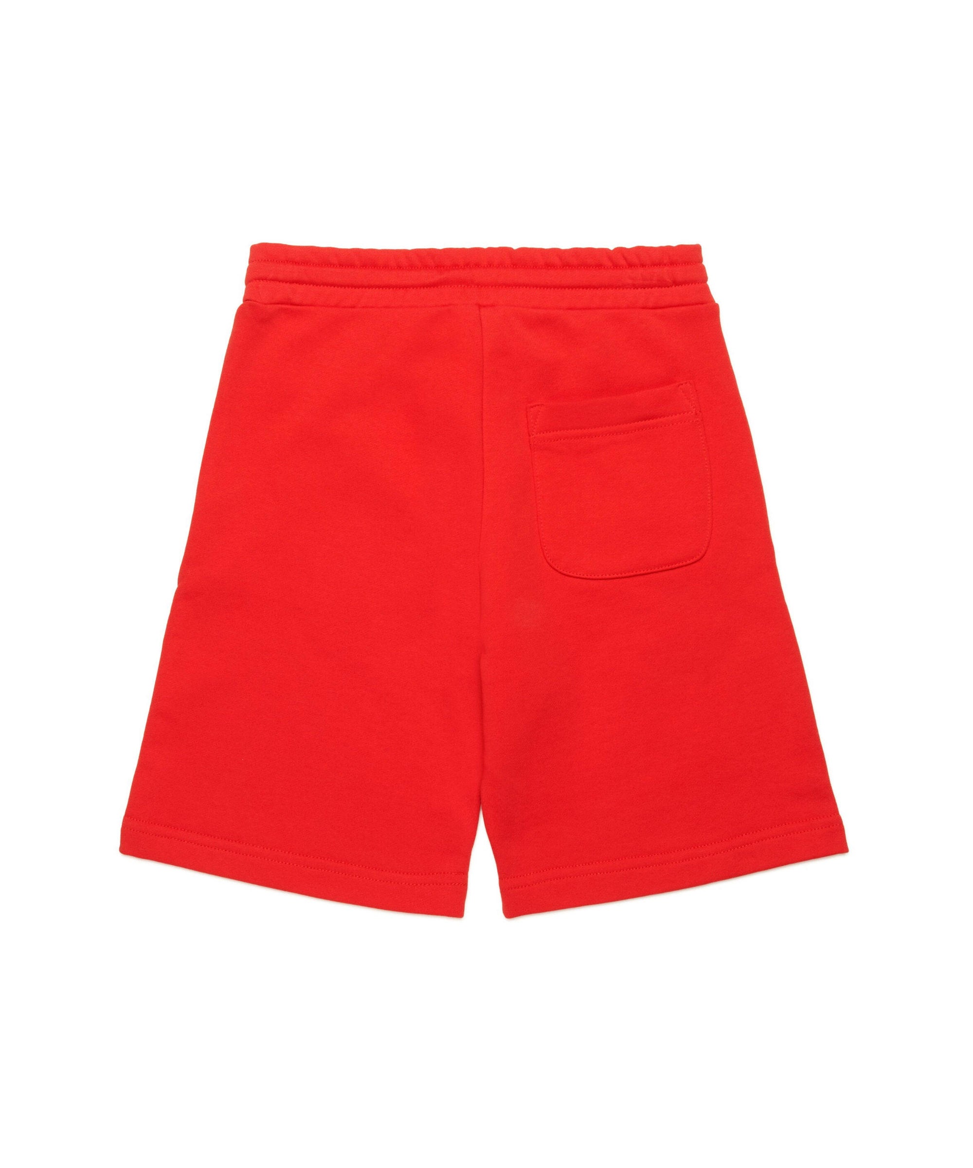 Diesel Kids Short in Felpa Rosso con Logo Oval D Metallico per Bambini