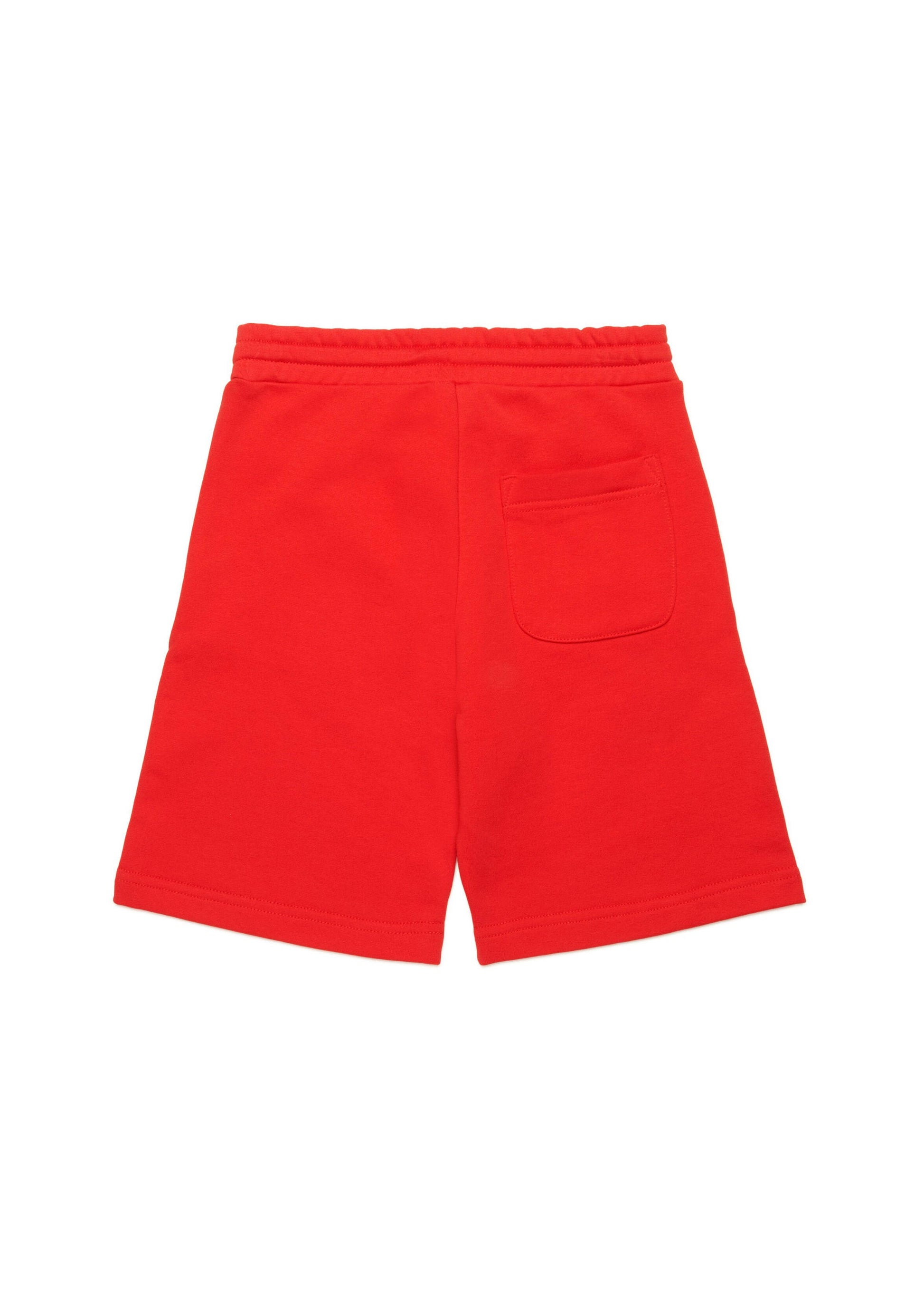Diesel Kids Short in Felpa Rosso con Logo Oval D Metallico per Bambini