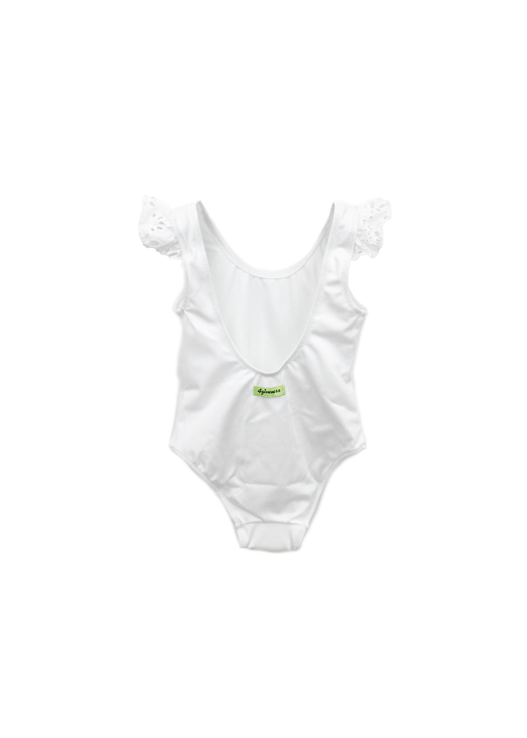 4GIVENESS Costume Monokini Bianco con Ruches per Neonate (retro)