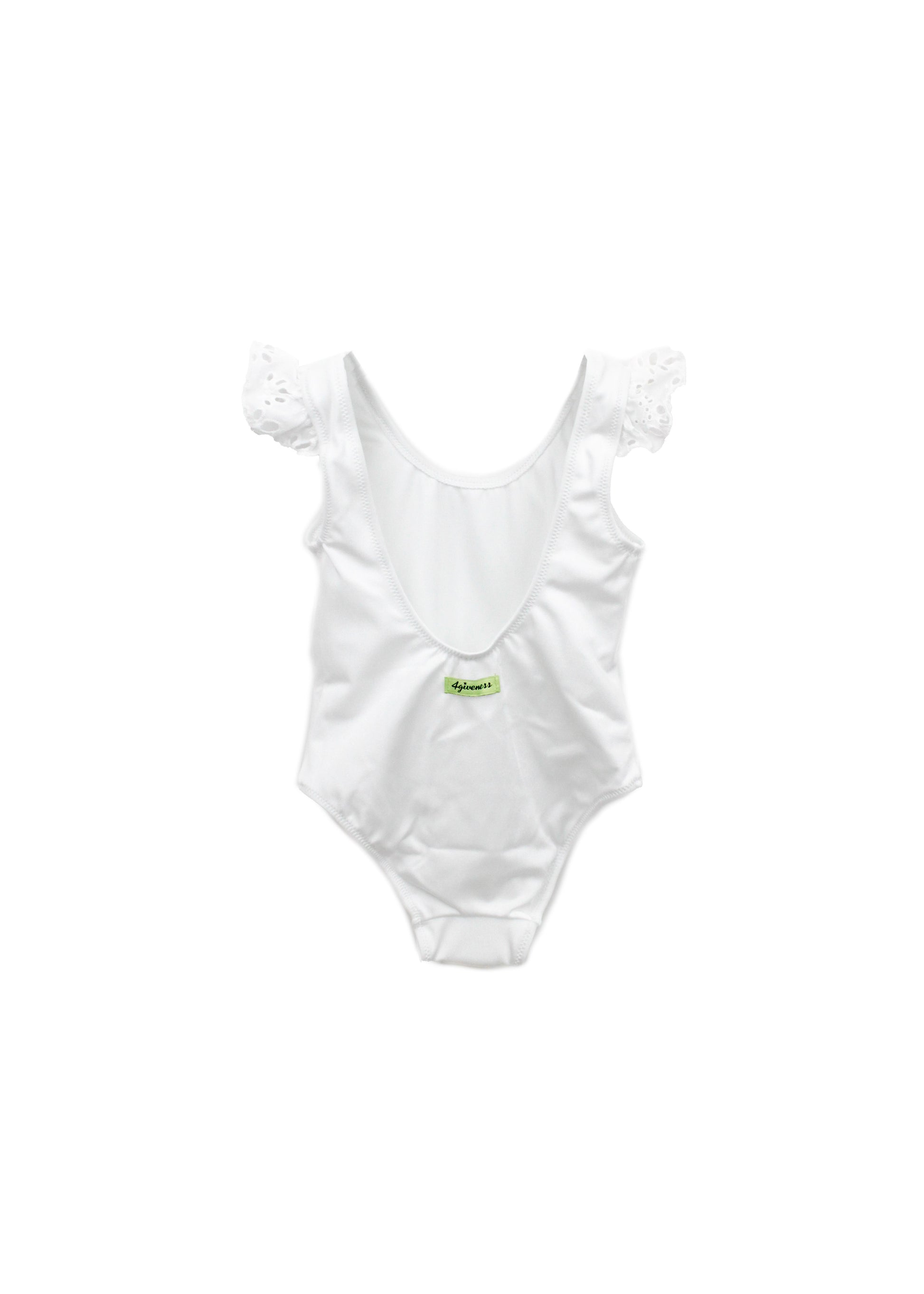 4GIVENESS Costume Monokini Bianco con Ruches per Neonate (retro)