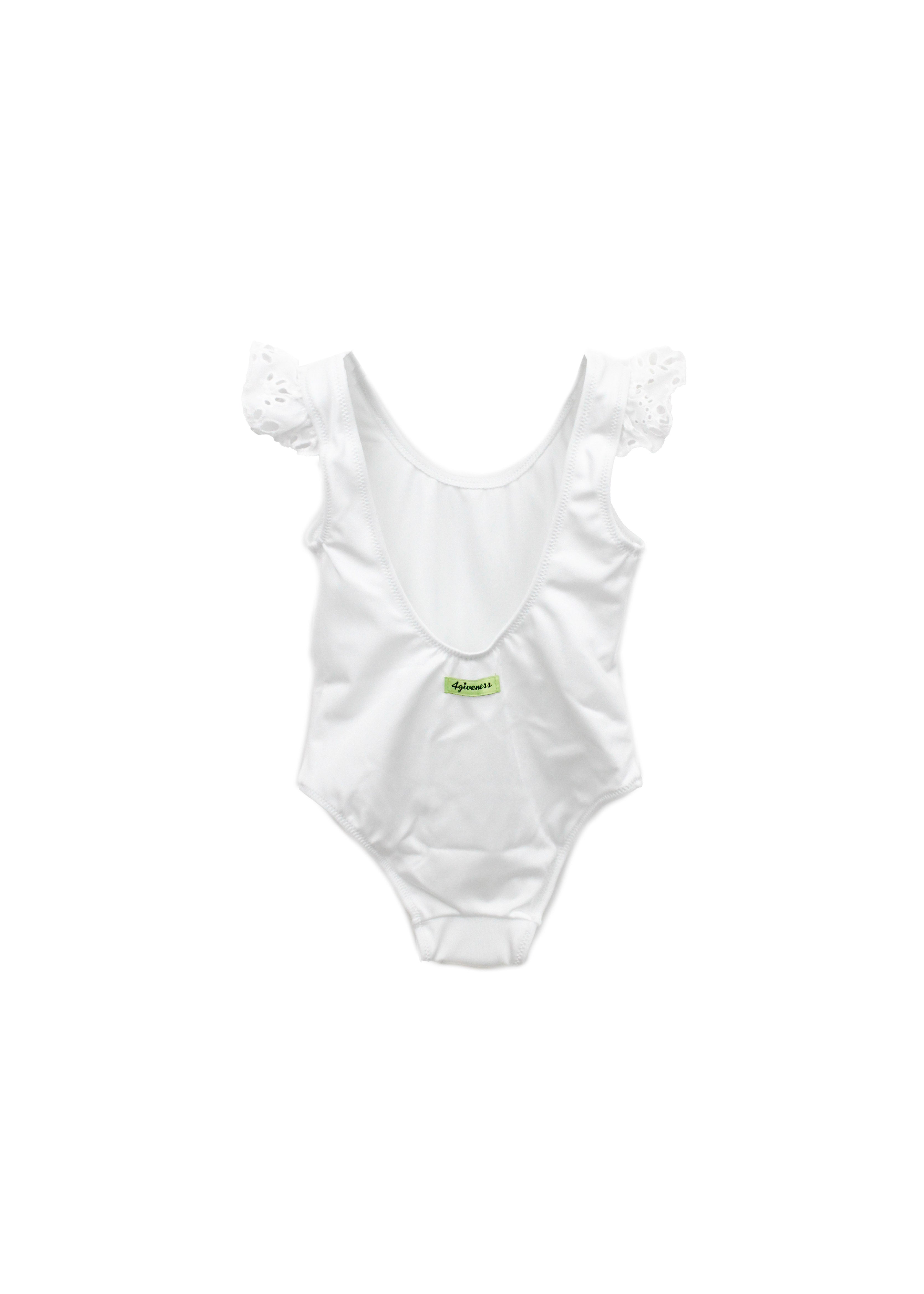 4GIVENESS Costume Monokini Bianco con Ruches per Neonate (retro)