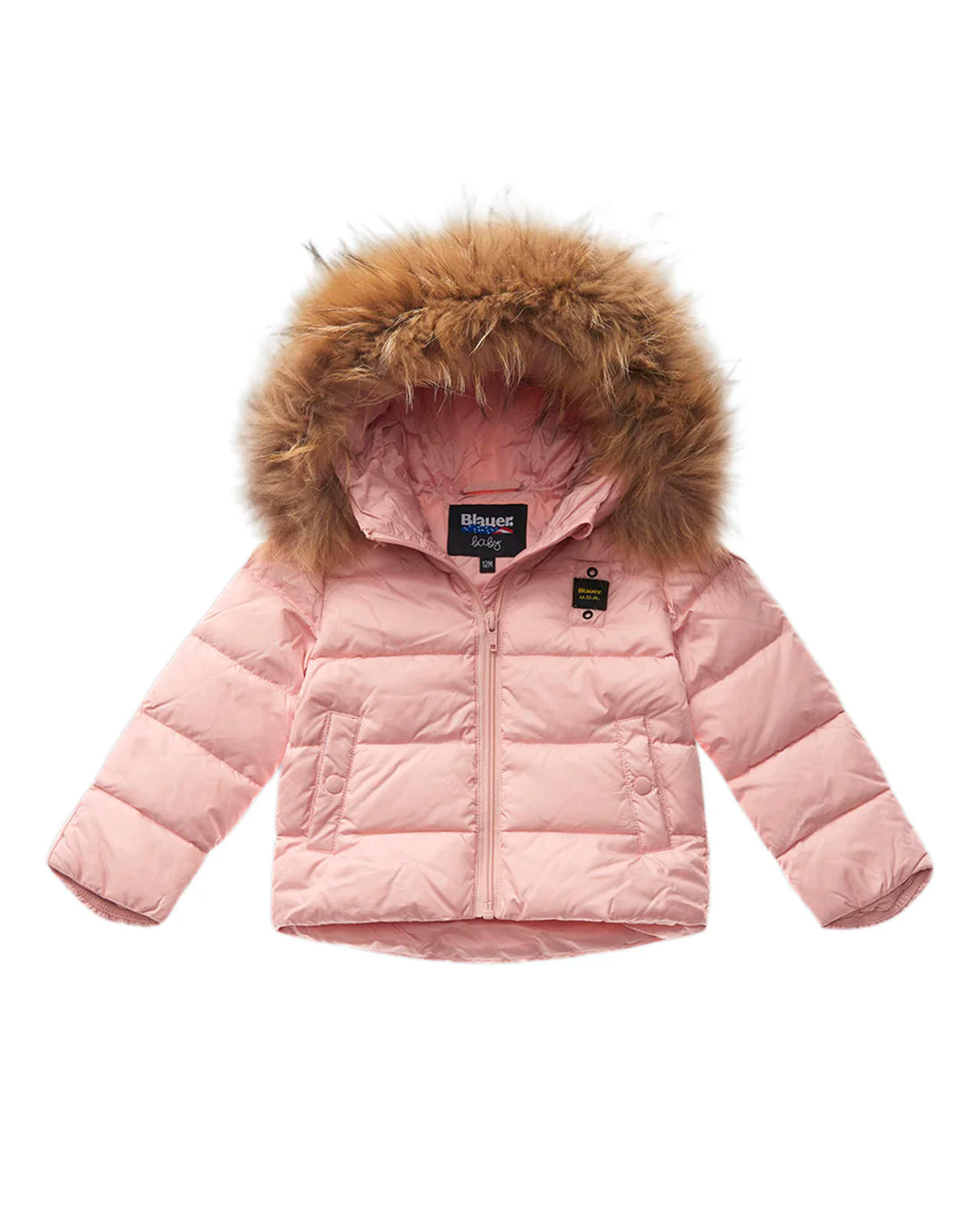 Blauer Kids Giubbino Rosa con Cappuccio in Pelliccia Armony per Neonate