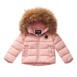 Blauer Kids Giubbino Rosa con Cappuccio in Pelliccia Armony per Neonate