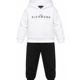 John Richmond Kids Tuta Bianco e Nero con Logo per Bambini