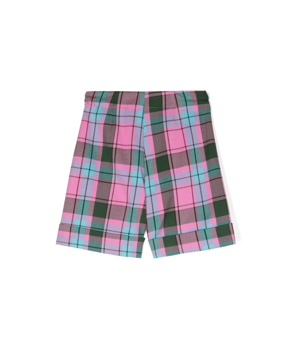 MSGM Kids Short Multicolor con Ricamo per Bambine (retro)