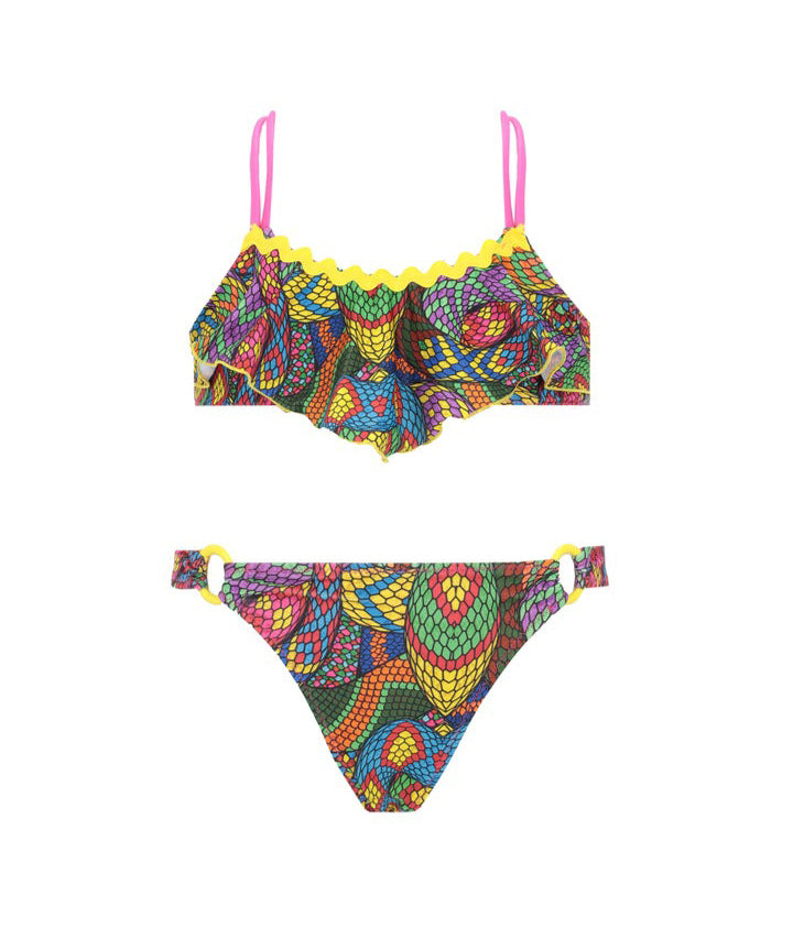 4Giveness Costume Bikini a Fascia Snake Skin per Bambine