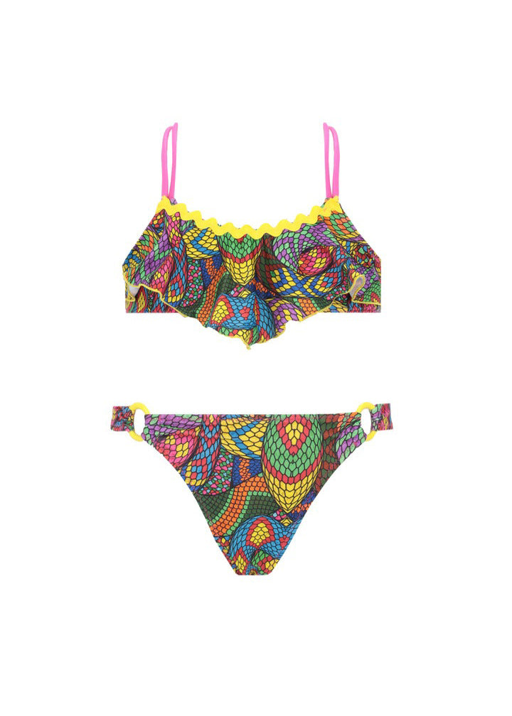 4Giveness Costume Bikini a Fascia Snake Skin per Bambine