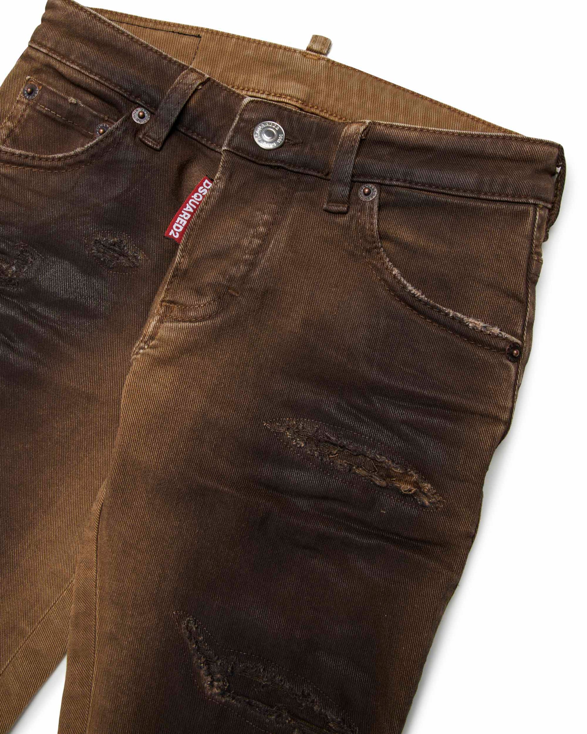 Dsquared2 Kids Jeans Slim Fit Marrone per Bambini