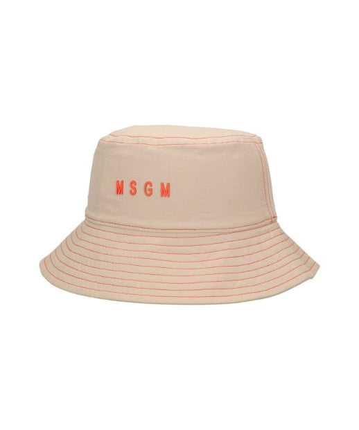 MSGM Kids Cappello Beige con Logo