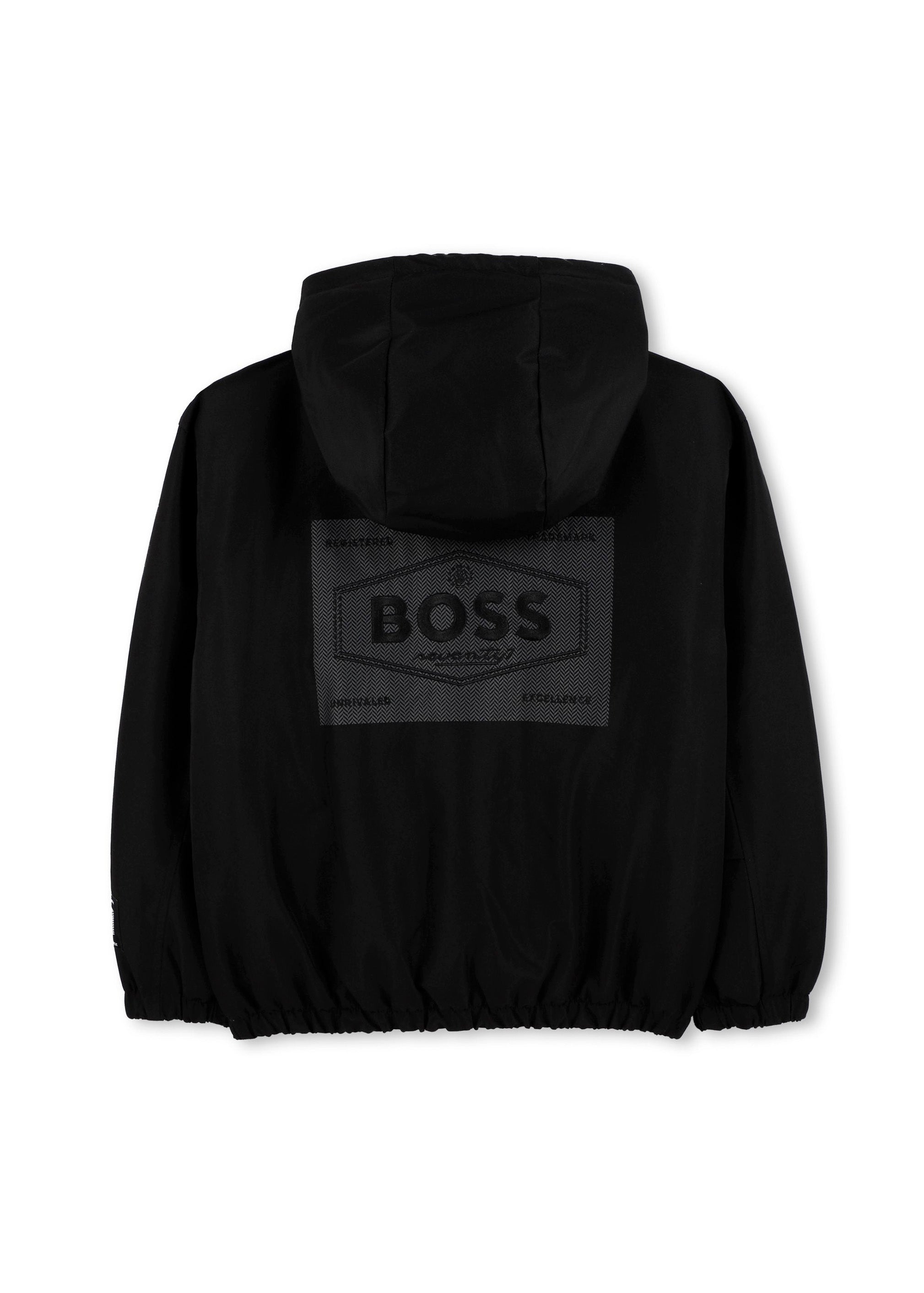 Boss Kids Giubbino Nero con Logo per Bambini (retro)