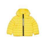 Dsquare2 Kids Giubbino Puffer Giallo con Zip Logo a Vista per Neonati