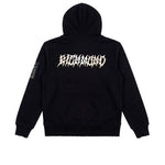 John Richmond Kids Felpa Nera con Cappuccio e Zip con Logo Stampato Gotico sul Retro per Bambini