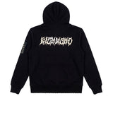 John Richmond Kids Felpa Nera con Cappuccio e Zip con Logo Stampato Gotico sul Retro per Bambini