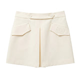 Elisabetta Franchi La Mia Bambina Gonna Milk con Tasche e Logo per Bambine