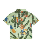 Roberto Cavalli Kids Camicia Verde Lime con Fantasia per Neonati