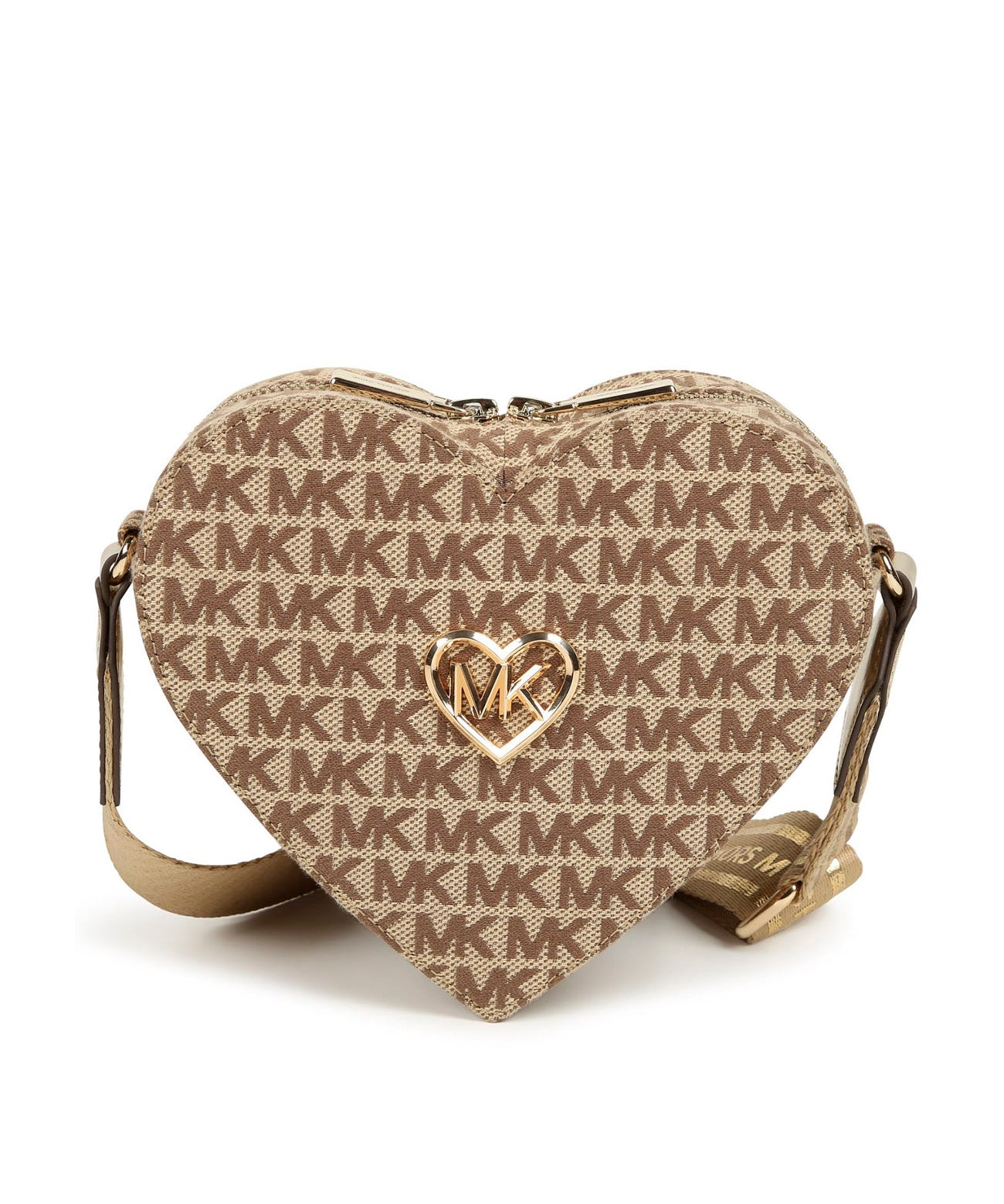 Michael Kors Kids Borsa Beige Cuore con Monogram per Bambine