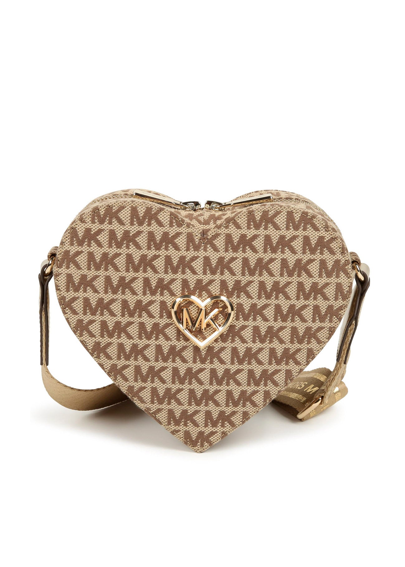 Michael Kors Kids Borsa Beige Cuore con Monogram per Bambine