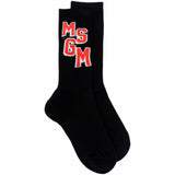 MSGM Kids Calzini Neri con Intarso Logo