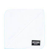 Moschino Kids Coperta Azzurro con Stampa Logo Teddy per Neonati