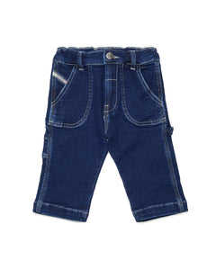 Diesel Kids Jeans Lavaggio 0 con Ricamo Logo sul Retro per Neonati