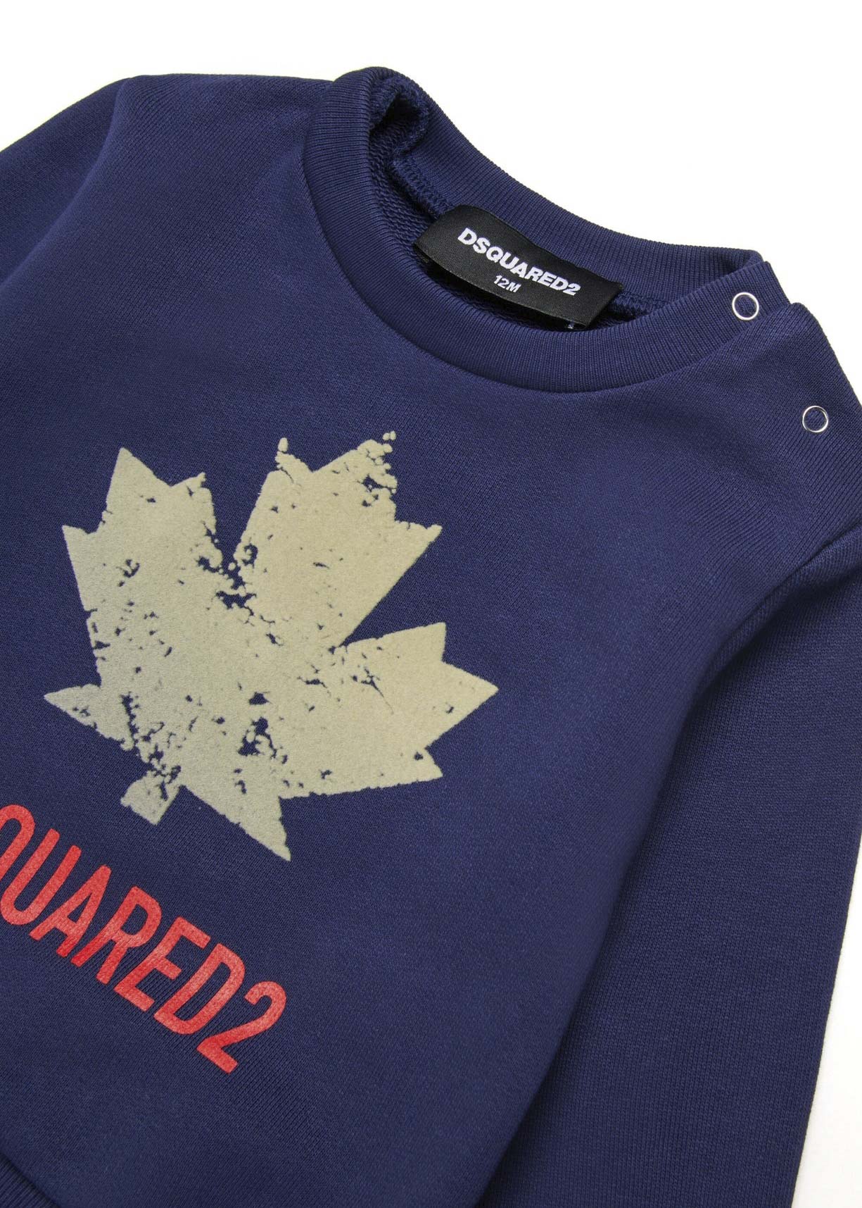 Dsquared Kids Felpa Girocollo con Logo Sport per Neonati