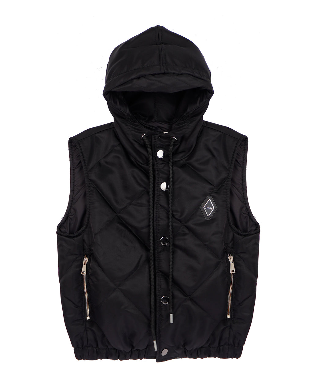 Yes London Kids Gilet Imbottito Nero con Cappuccio per Bambini