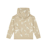 Calvin Klein Kids Felpa Beige con Cappuccio con Logo Monogram per Bambini (retro)