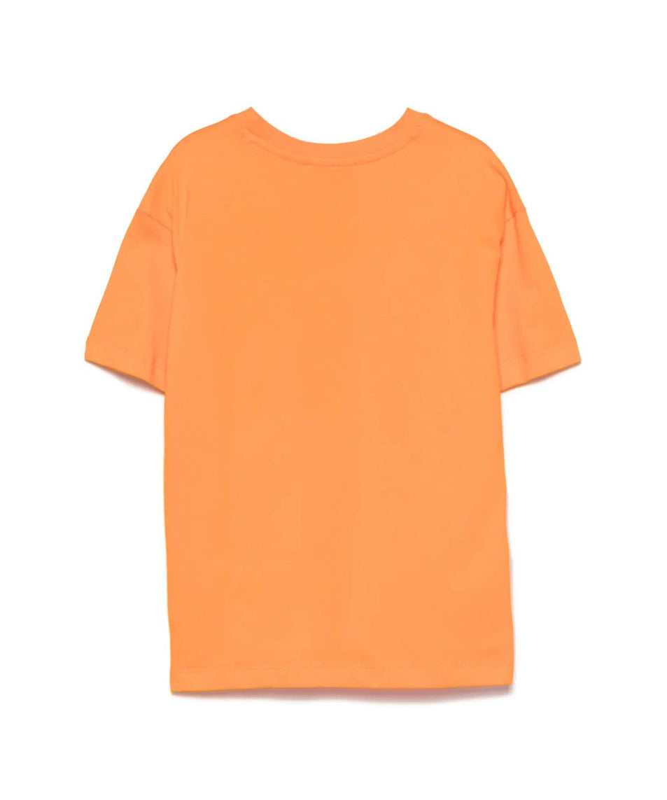 MSGM Kids T-shirt Arancione con Stampa Graffiti per Bambini retro