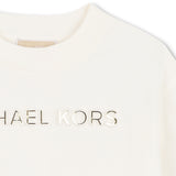 Michael Kors Kids T-Shirt Bianca con Logo Metallico Stampato