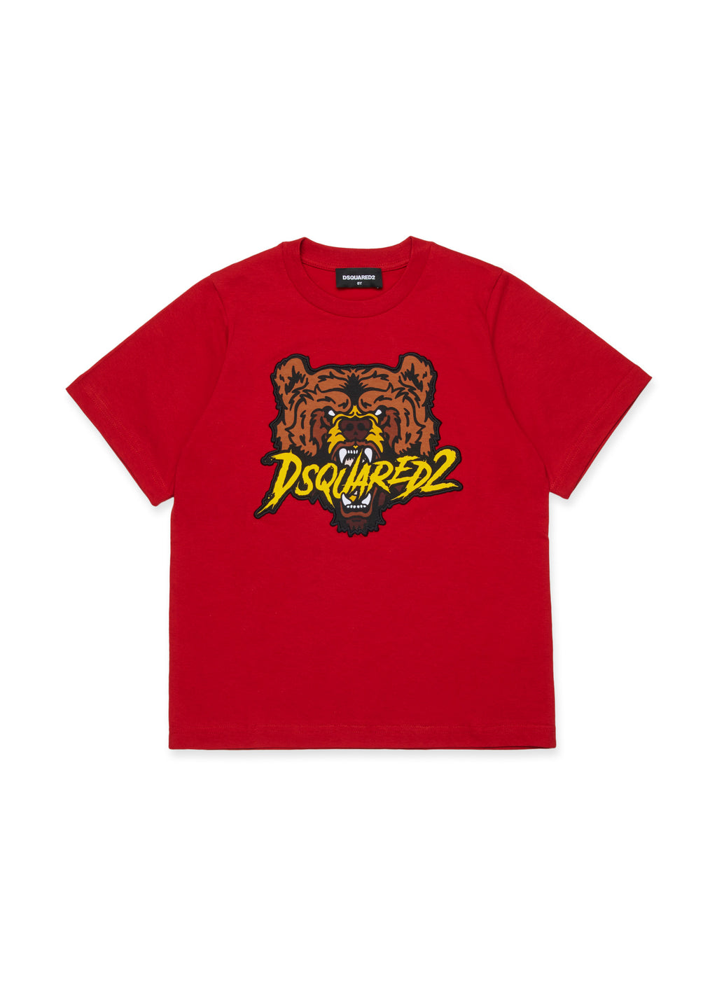 Dsquared2 Kids T-shirt Rossa con Patch Bear per Bambini