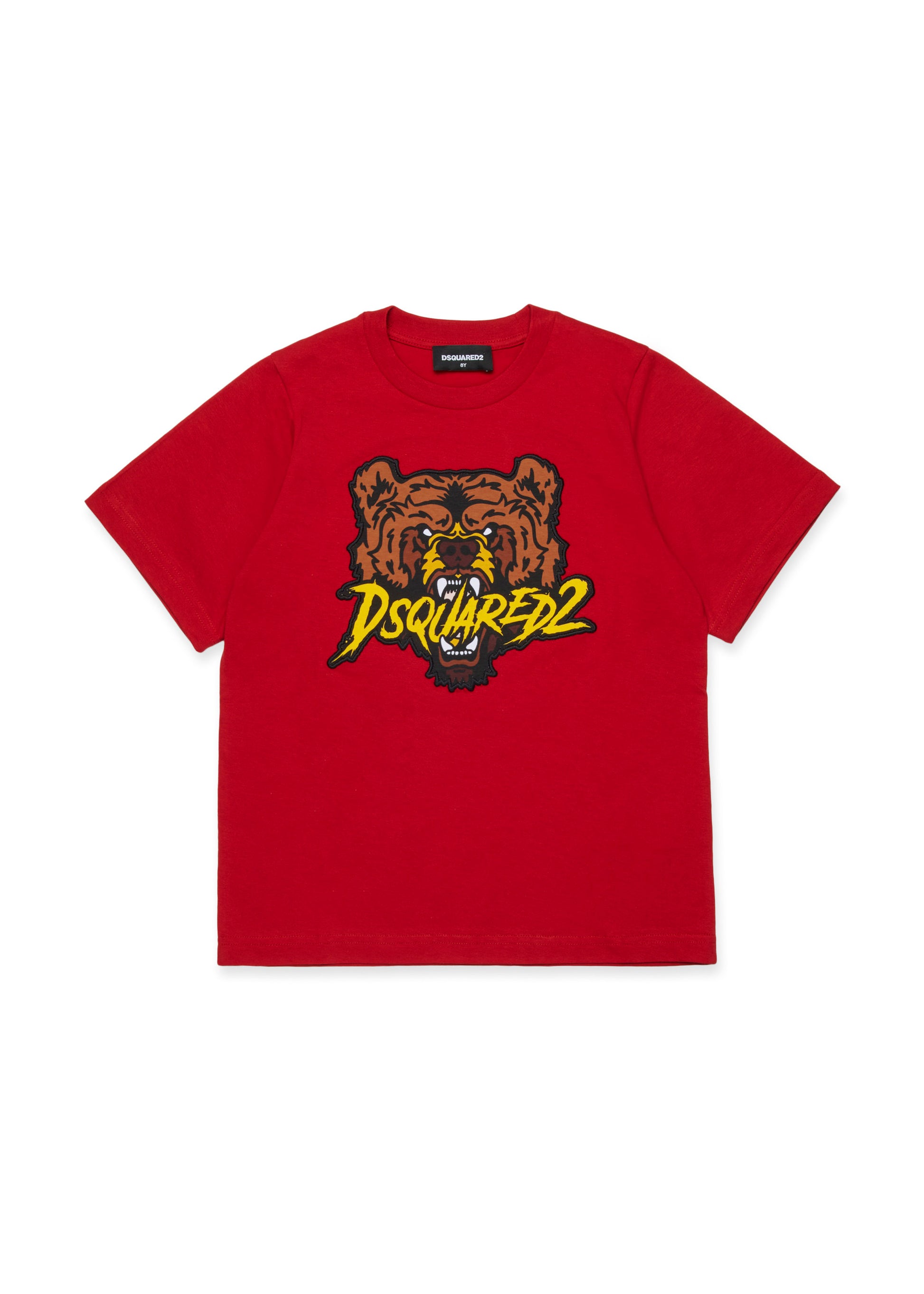 Dsquared2 Kids T-shirt Rossa con Patch Bear per Bambini