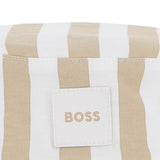 Boss Kids Cappello Reversibile Beige/Bianco per Neonati