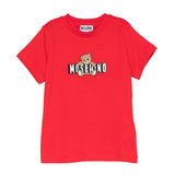 Moschino Kids T-Shirt Rosso con Logo Teddy Bear per Bambini