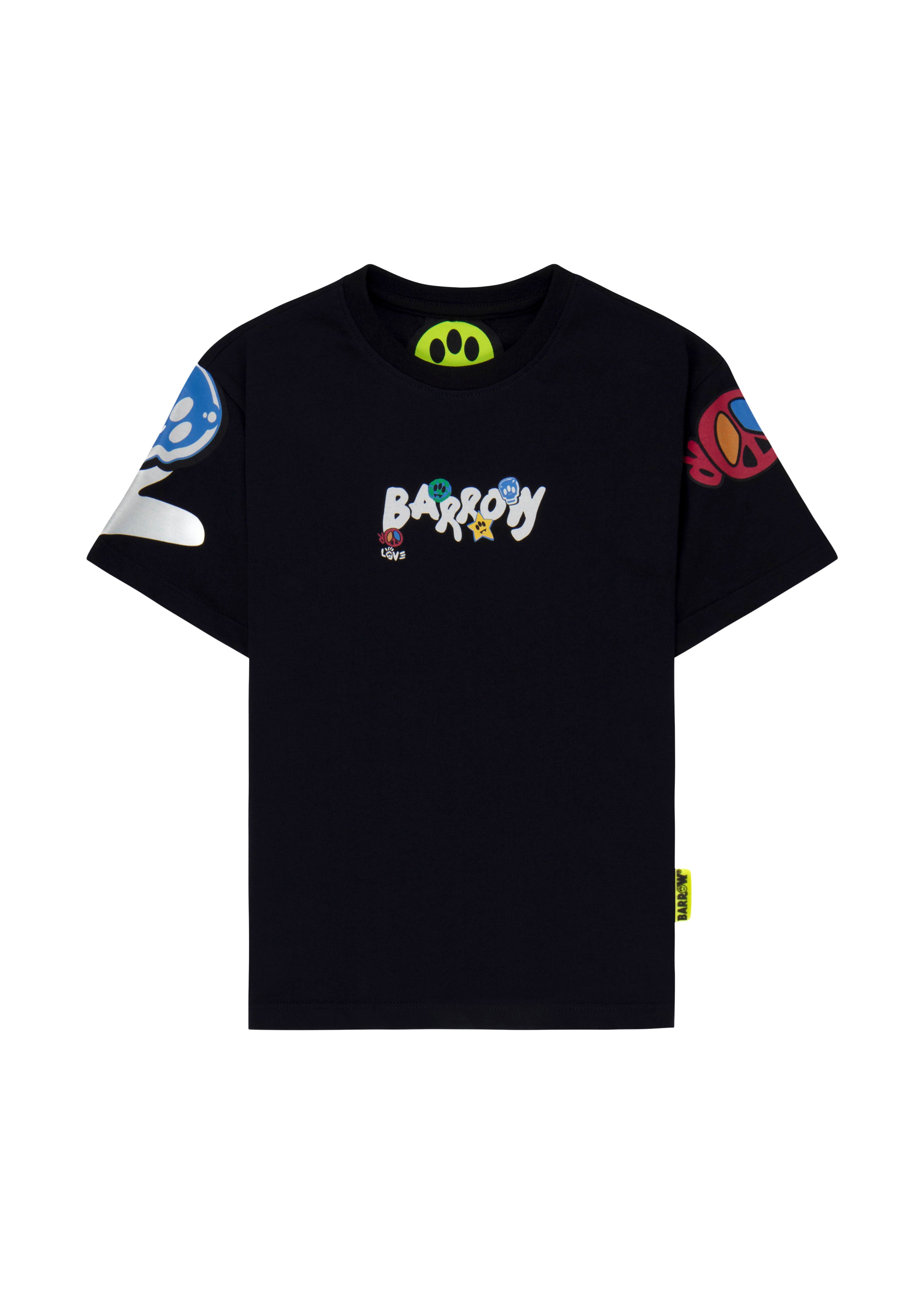 Barrow Kids T-shirt Nera con Stampa Logo per Bambini