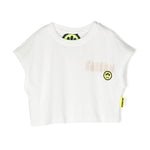 Barrow Kids Canotta Crop Bianca con Stampa per BambineBarrow Kids Canotta Crop Bianca con Stampa per Bambine