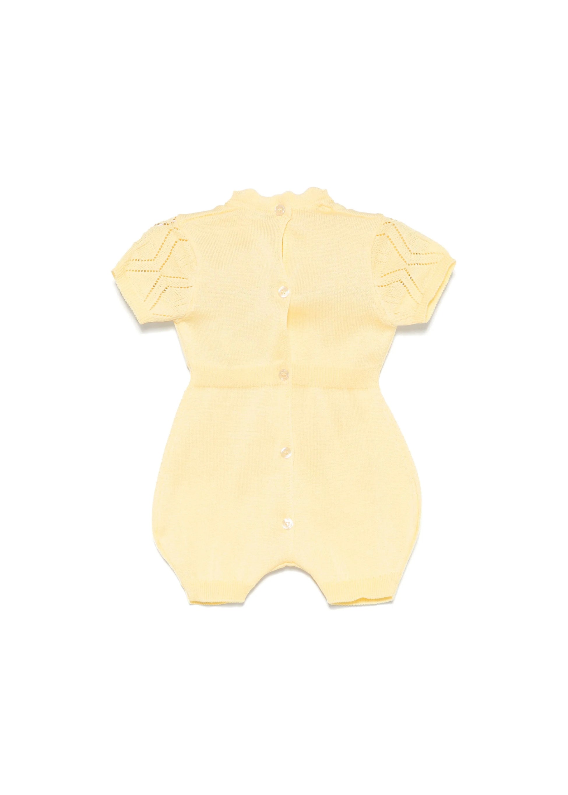Elisabetta Franchi La Mia Bambina Pagliaccetto Limone Pointelle per Neonate