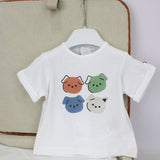 Minibanda T-shirt Bianca con Stampa per Neonati